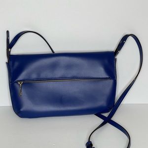 Merona snap flap royal blue purse